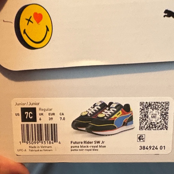 Puma Future Rider SW Jr Black and Blue Sneakers - Picture 1 of 3